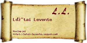 Létai Levente névjegykártya